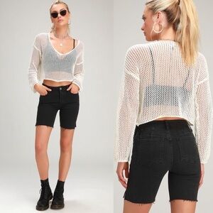 NWOT Free People We the Free Avery Black Bermuda Shorts Sz 30